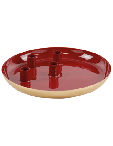 Plato velas Rojo Burdeos