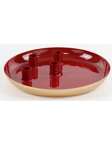 Plato velas Rojo Burdeos