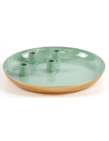 Plato metal Velas Verde Menta