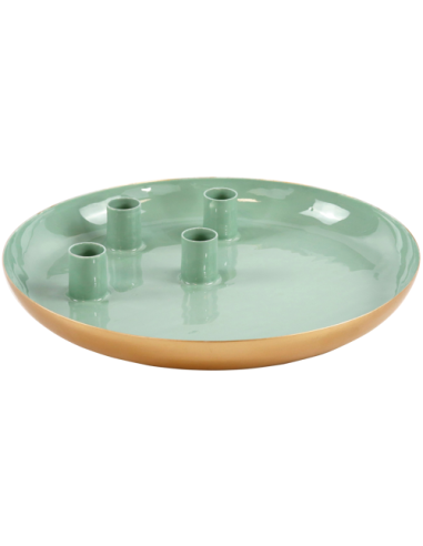 Plato metal Velas Verde Menta
