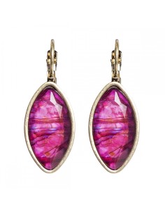 Pendiente oval Magenta