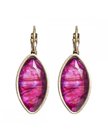 Pendiente oval Magenta