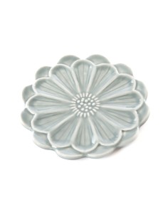 Plato PQ flor Gris