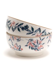 Caja 4 Bol porcelana Flores