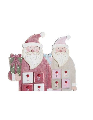 Calendario adviento Papa Noel rosa