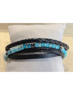 Pulsera 4 Vuletas  Cuero...