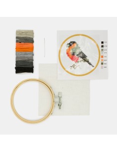 Kit Mini Punto de Cruz Pájaro